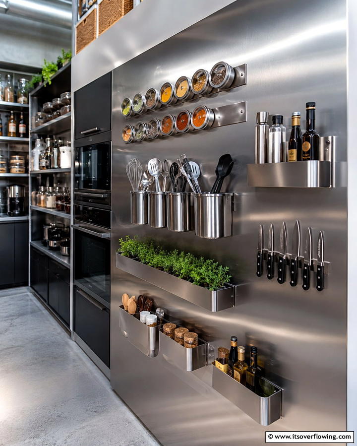 Magnetic Storage Solutions for Metal Surfaces - 25 Small Pantry Ideas to Maximize Your Storage Space