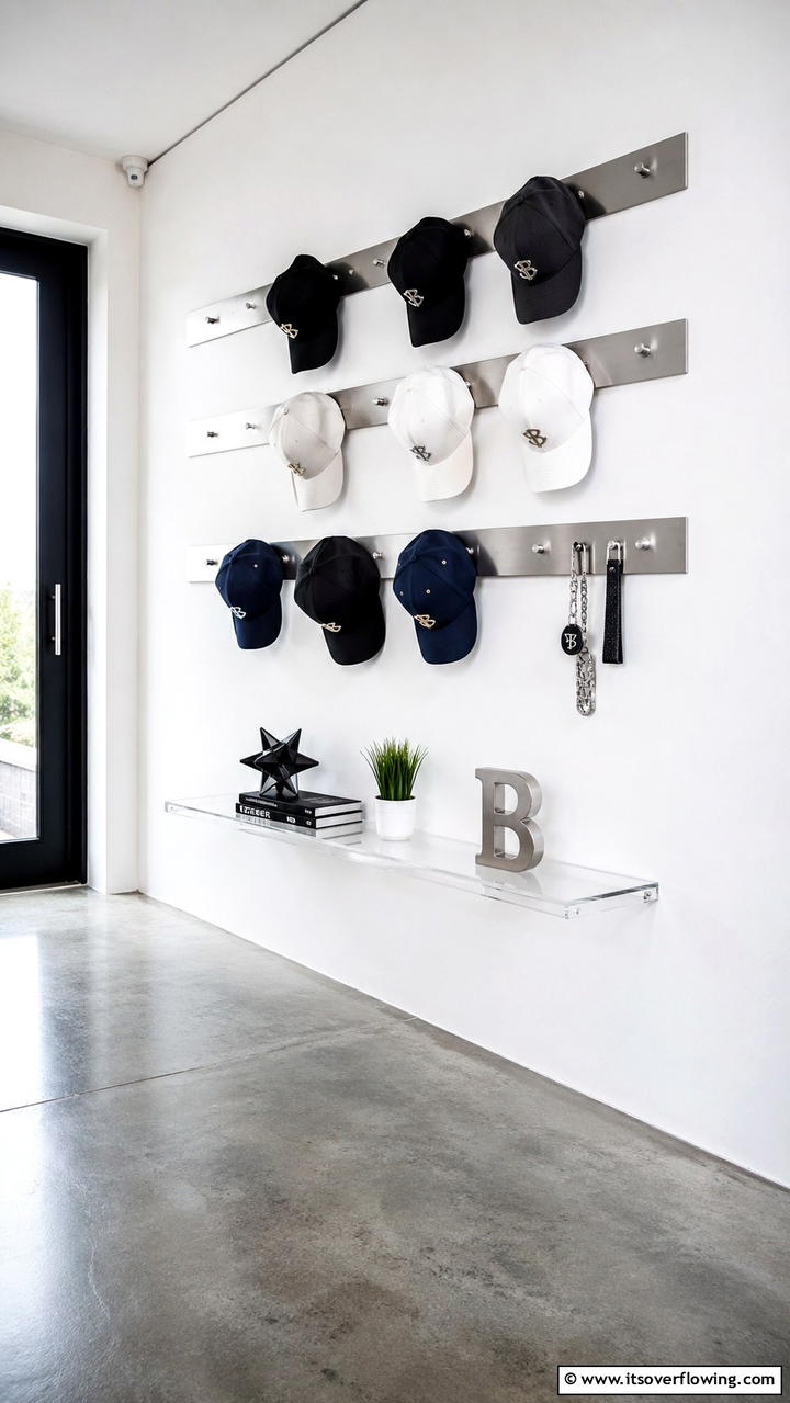 Magnetic Strips Hat Rack - 30 Creative Hat Rack Ideas for Organized Entryways