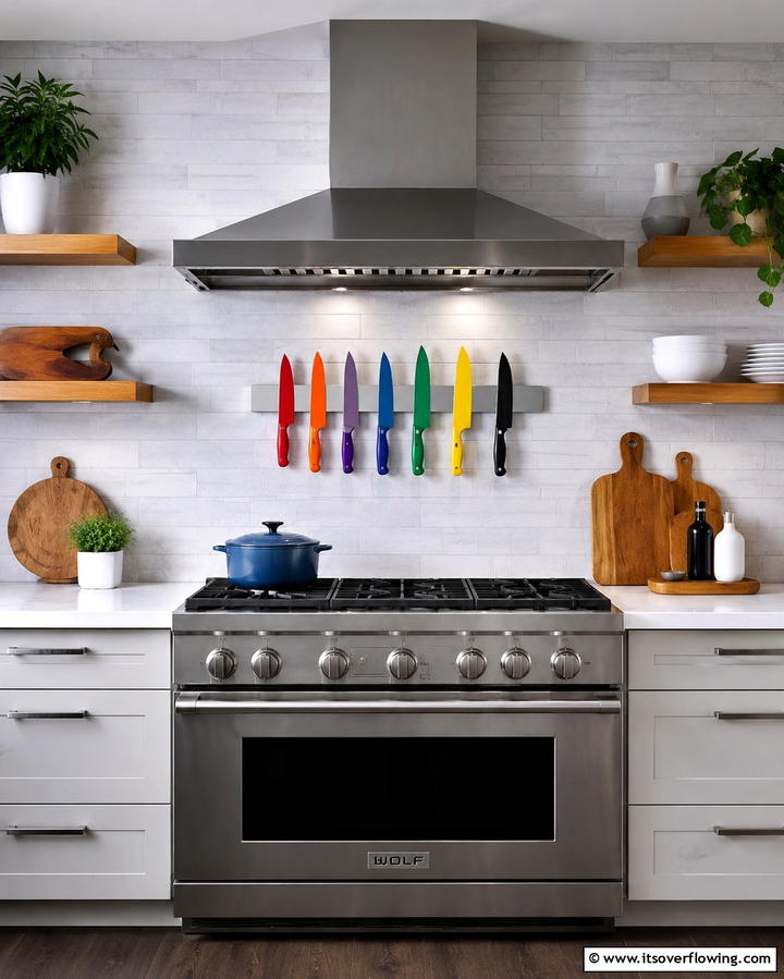 Magnetic Wall Strips for Easy Access - 25 Knife Storage Ideas for a Clutter-Free Kitchen