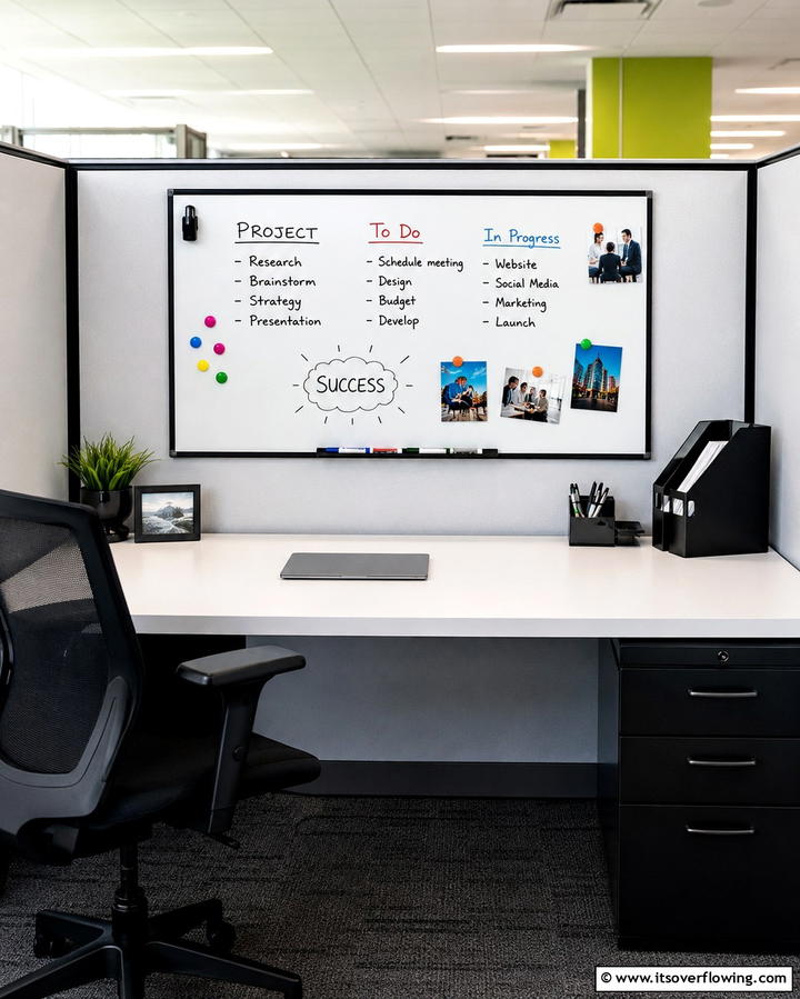 Magnetic Whiteboard or Chalkboard - 25 Cubicle Decor Ideas to Personalize Your Workspace
