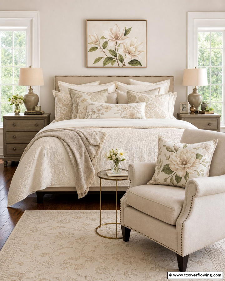 Magnolia Throw Pillows for Easy Updates - 20 Magnolia Bedroom Ideas for a Serene Retreat
