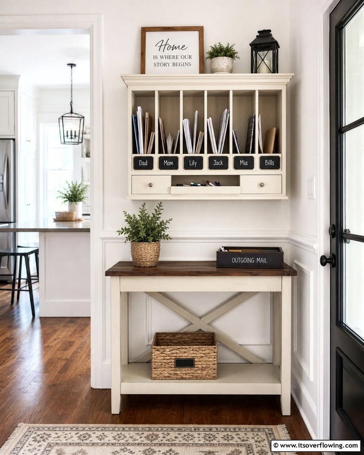 Mail Sorting Station - 25 Drop Zone Ideas to Keep Your Home Organized and Tidy