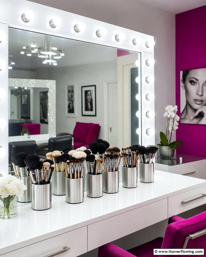 Makeup Brush Holders for HygieneOne - 25 Vanity Organization Ideas for a Clutter-Free Space