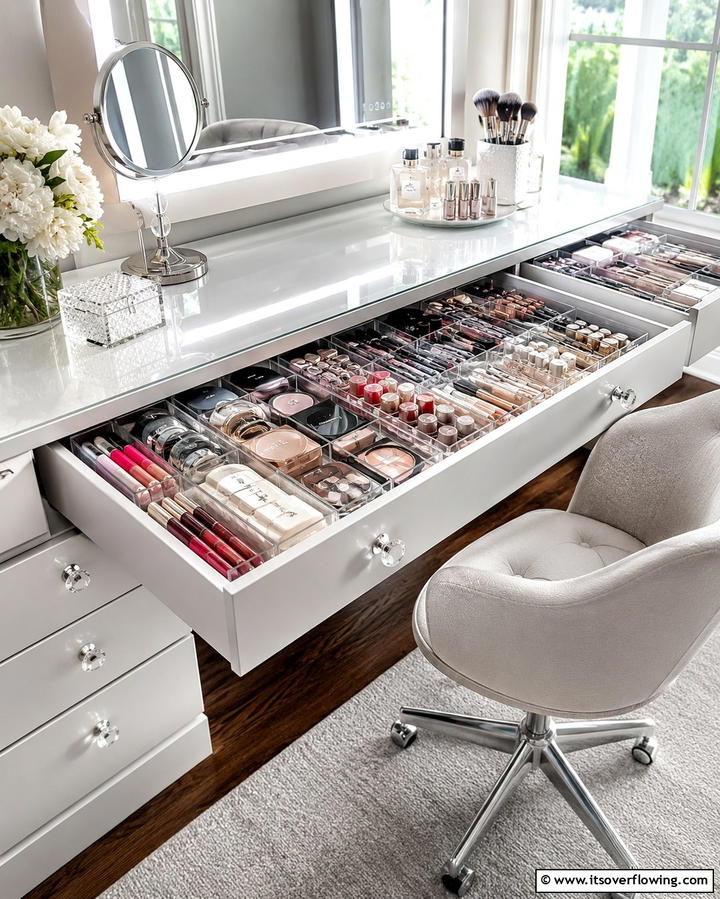 Makeup Drawer Dividers - 25 Stunning Makeup Room Ideas for Every Style