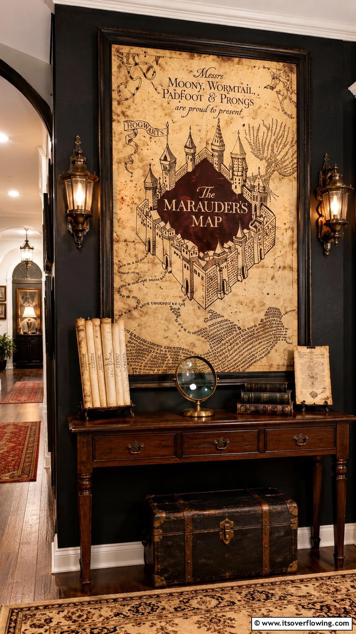 Marauders Map Decor - 30 Harry Potter Decor Ideas- Magical Themed Room Designs