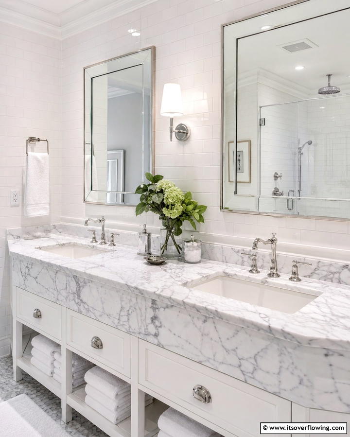 Marble Countertops for a Timeless Look - 25 Bathroom Countertop Ideas for a Stylish Upgrade