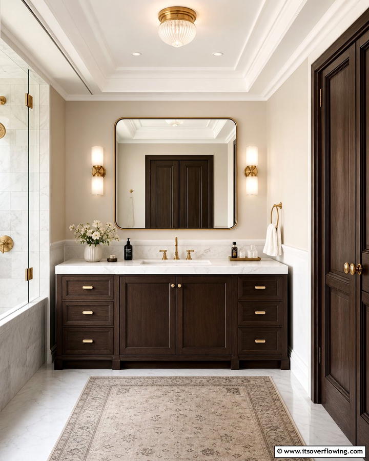Marble Countertops - 25 Victorian Bathroom Ideas for a Luxurious Retreat