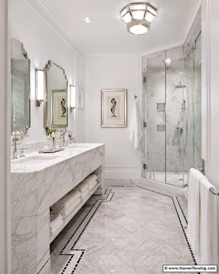Marble Elegance - 30 Art Deco Bathroom Ideas for Glamorous Geometric Design