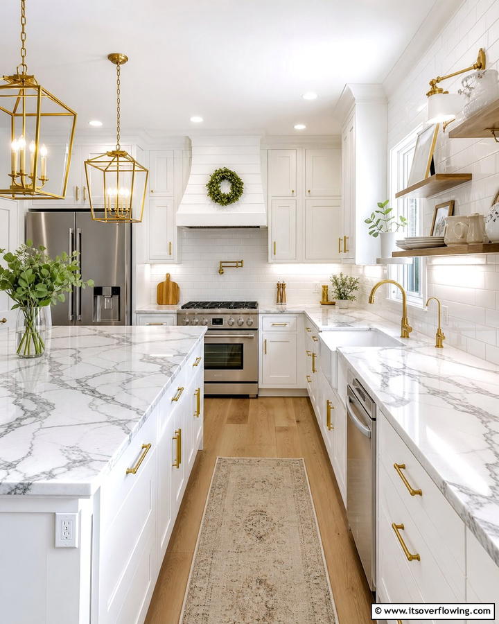 Marble Elegance Countertops - 21 Kitchen Countertop Ideas- Durable & Stylish Surfaces
