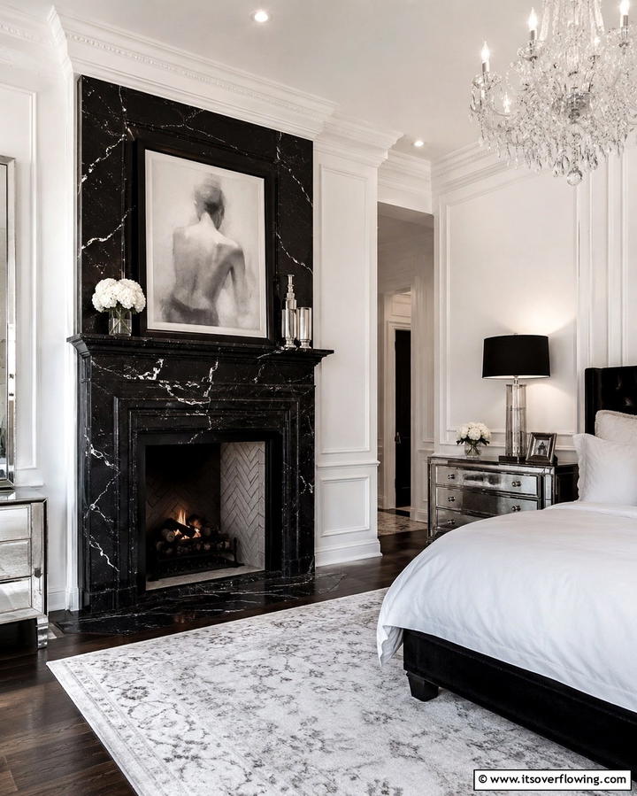 Marble Fireplace Surrounds - 30 Bedroom Fireplace Ideas for Cozy Warmth & Ambiance