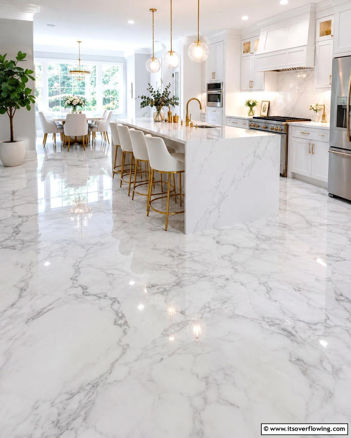 Marble Look Epoxy Floors - 25 Epoxy Floor Designs for Modern and Durable Homes