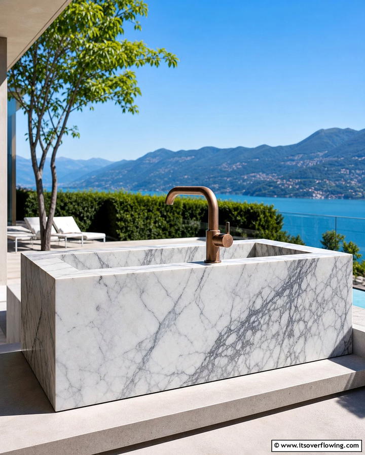 Marble Outdoor Sink - 25 Outdoor Sink Ideas for Functional Outdoor Spaces