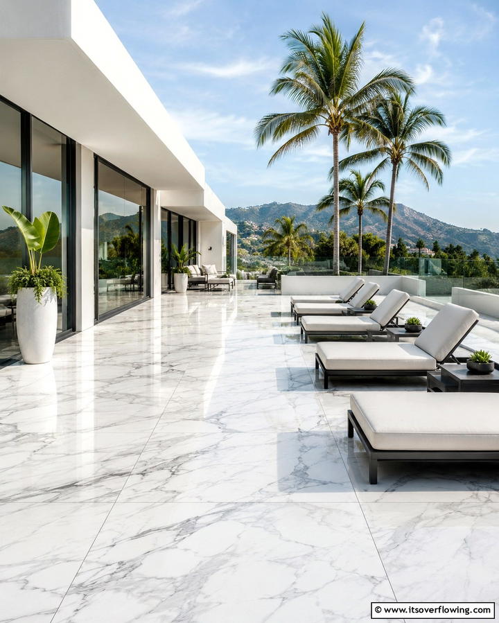 Marble Sophistication - 25 Stone Patio Ideas for Natural Outdoor Beauty