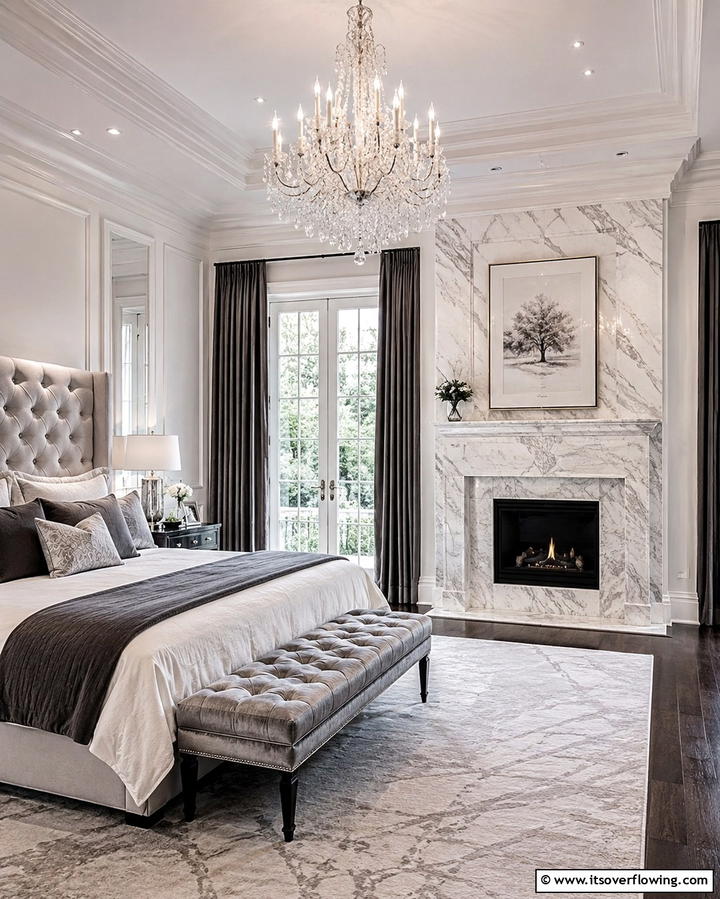 Marble Surround Fireplace - 30 Bedroom Fireplace Ideas for Cozy Warmth & Ambiance