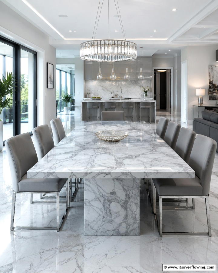 Marble Tabletops - 25 Parisian Dining Room Ideas for Elegant Spaces