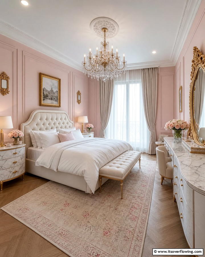 Marble Tabletops for a Chic Accent - 20 Parisian Themed Bedroom Ideas for Elegant Living
