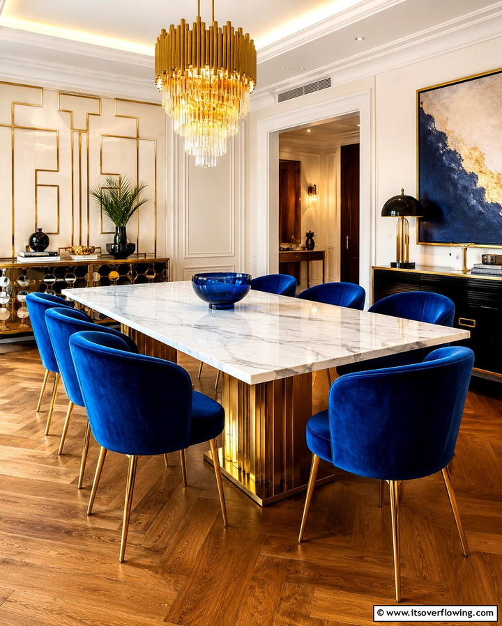 Marble Tabletops - 25 Art Deco Dining Room Ideas for a Glamorous Space