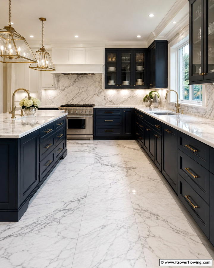 Marble Tiles for an Elegant Finish - 30 Laundry Room Tile Ideas for Durable Style Updates