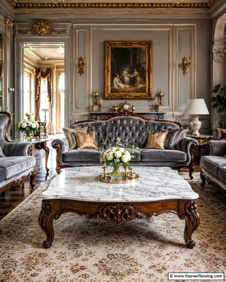 Marble Topped Tables for a Luxurious Touch - 25 Victorian Living Room Ideas for Elegant Spaces