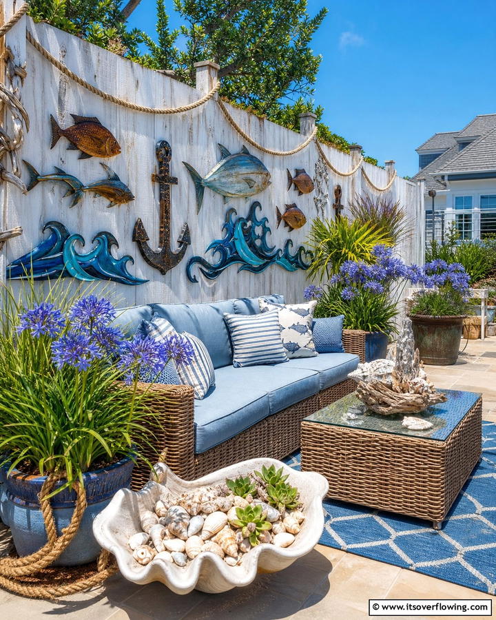 Marine Inspired Wall Art - 20 Coastal Garden Ideas to Bring the Beach Home