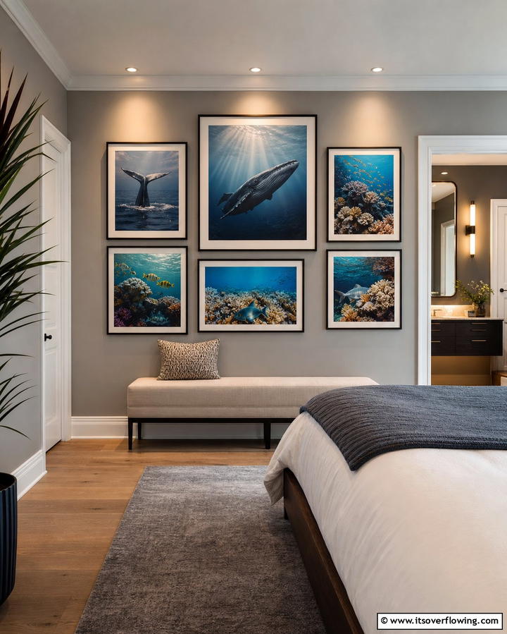 Marine Life Wall Art - 25 Ocean-themed Bedroom Ideas for a Serene and Relaxing Space