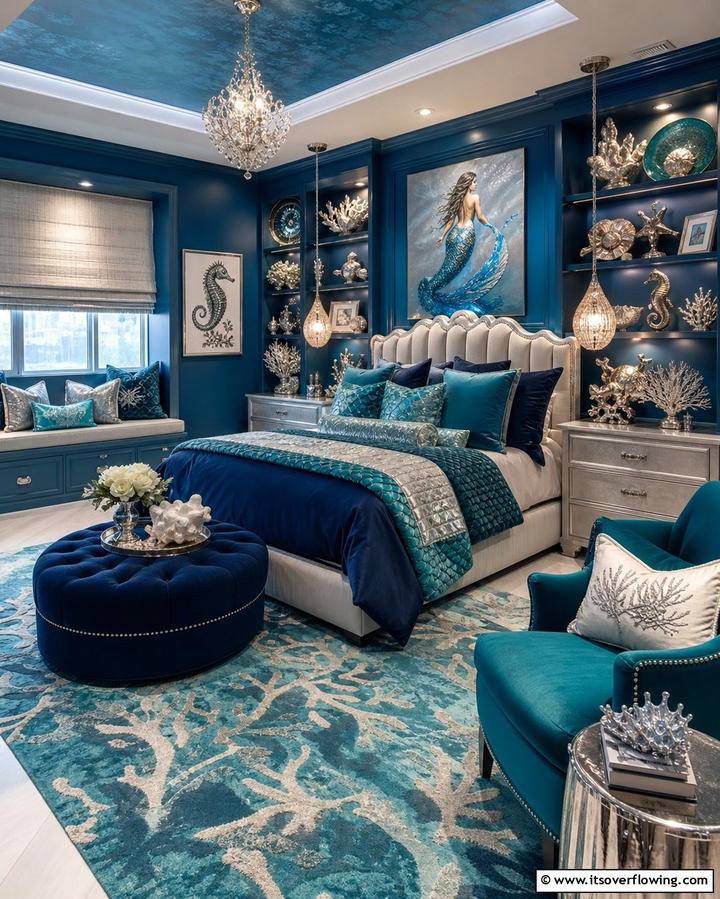 Marine Majesty - 30 Enchanting Mermaid Bedroom Ideas for a Whimsical Retreat