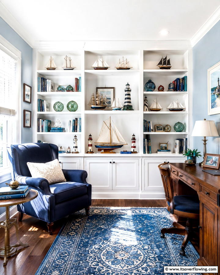 Maritime Inspired Shelf Decor - 25 Nautical Decor Ideas for a Beachy Home
