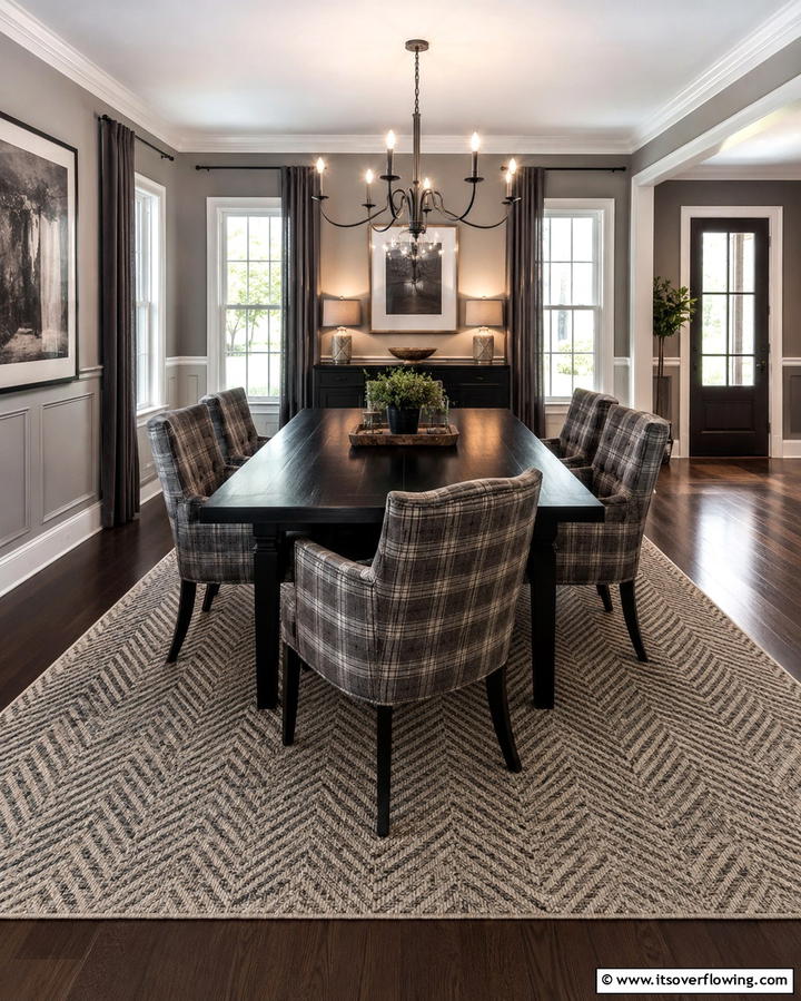 Masculine Patterns - 25 Masculine Dining Room Ideas for Modern Men