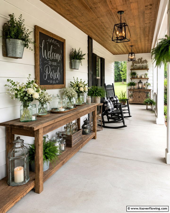 Mason Jar Decor - 25 Rustic Porch Ideas to Create a Cozy Outdoor Retreat