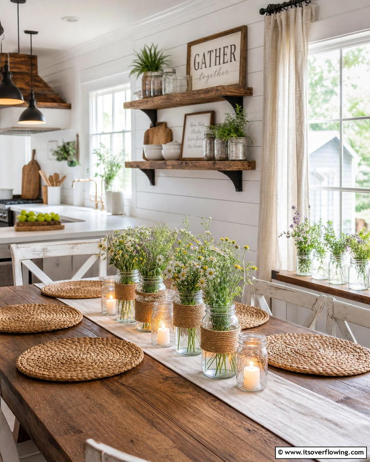 Mason Jar Decor Warmth - 21 Rustic Decor Ideas for Cozy Farmhouse-Chic Interior Accents