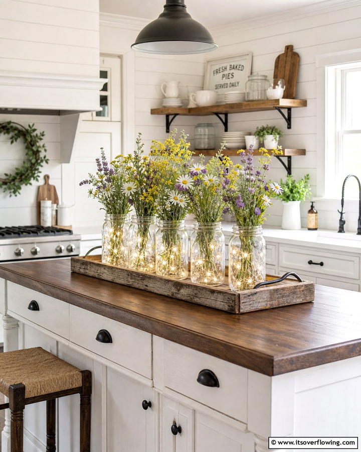 Mason Jar Displays - 20 Kitchen Island Centerpiece Ideas for a Stunning Look