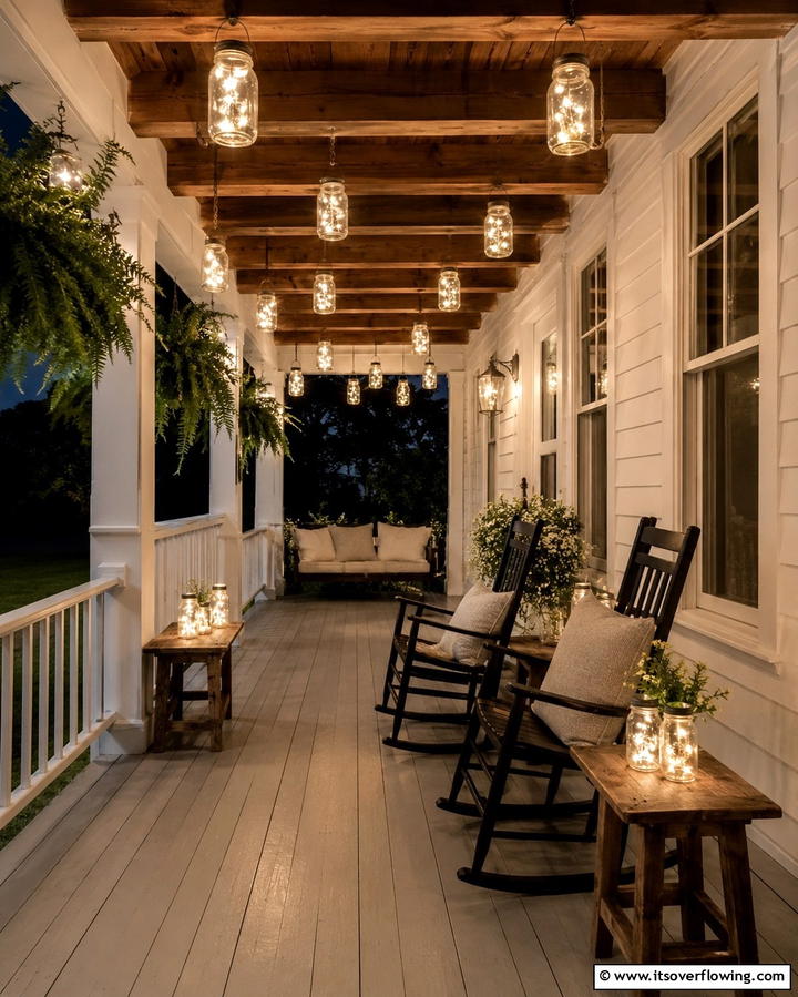 Mason Jar Lanterns - 25 Rustic Porch Ideas to Create a Cozy Outdoor Retreat