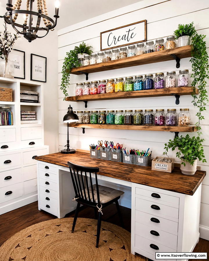Mason Jars for Small Item Storage - 25 Craft Room Organization Ideas for Creative Spaces