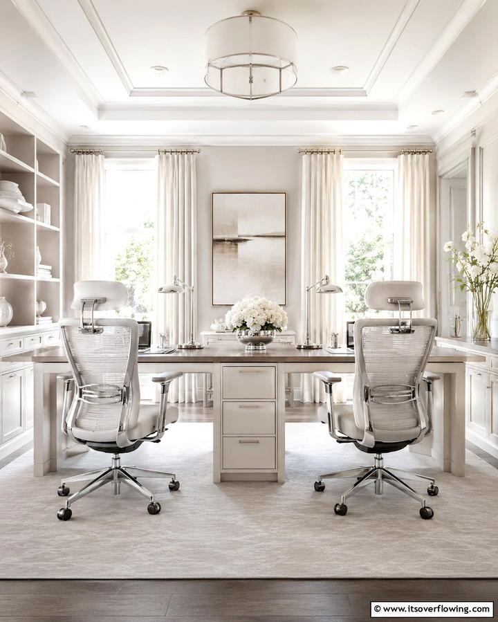 Matching Ergonomic Chairs - 25 Home Office for Couples Ideas and Designs
