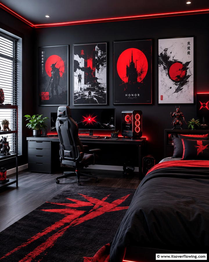 Matching Gaming Chair - 25 Red and Black Gaming Setup Ideas for a Stylish Space