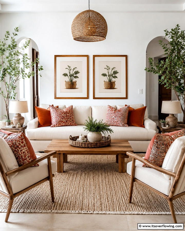 Matching Throw Pillows - 20 Symmetrical Living Room Ideas for Balanced Spaces