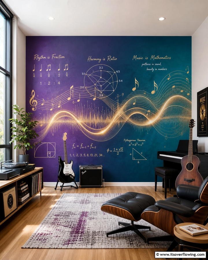 Math and Music Harmony - 20 Math Mural Ideas for Creative Wall Decor