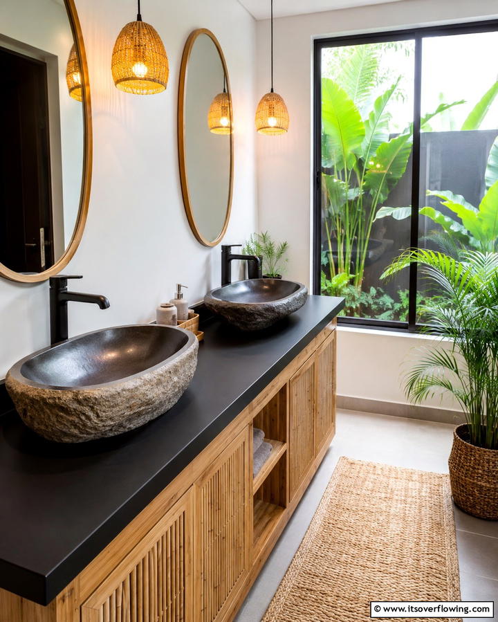 Matte Black Countertops for a Soft Finish - 30 Bathrooms with Black Countertops for Modern Elegance