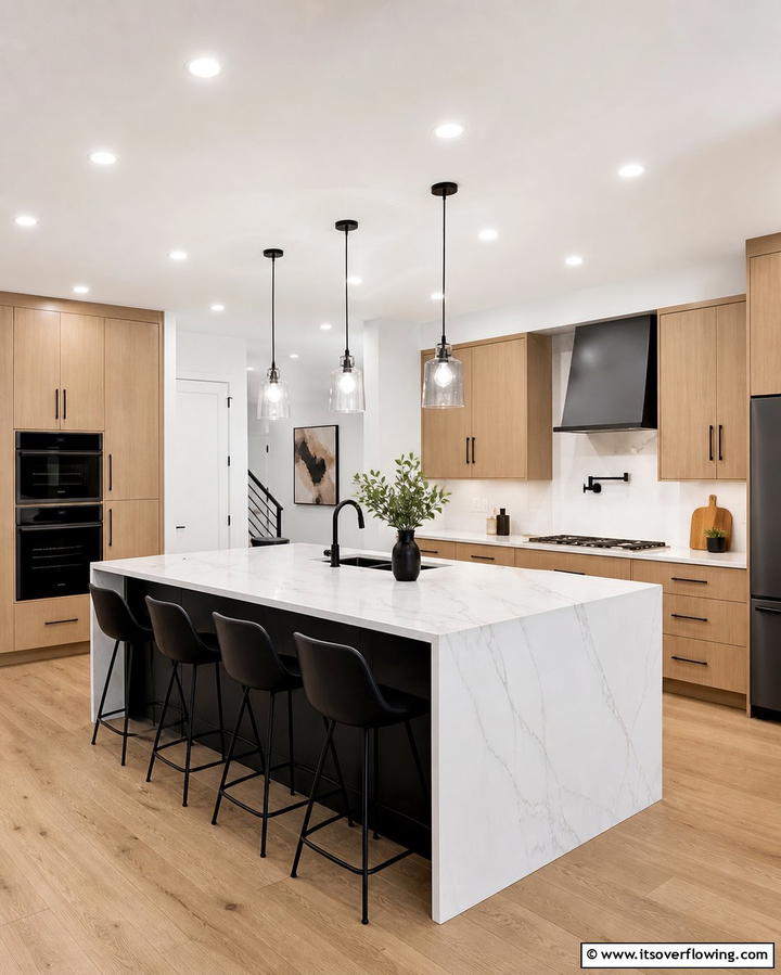 Matte Black Elegance - 25 Kitchen Island Color Ideas to Refresh Your Space