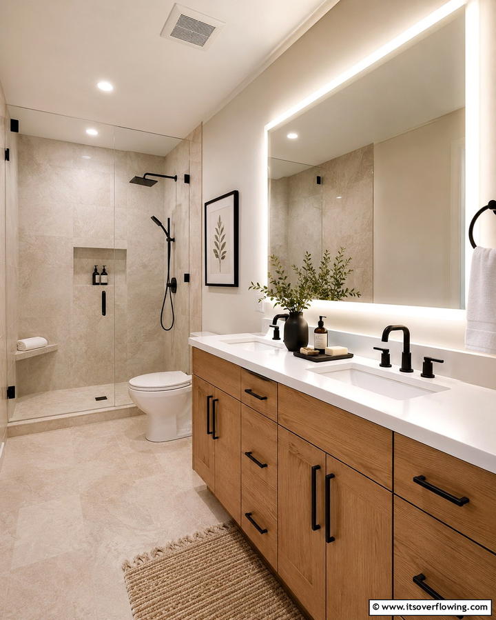 Matte Black Fixtures for Modern Appeal - 25 Black Bathroom Ideas to Elevate Your Space
