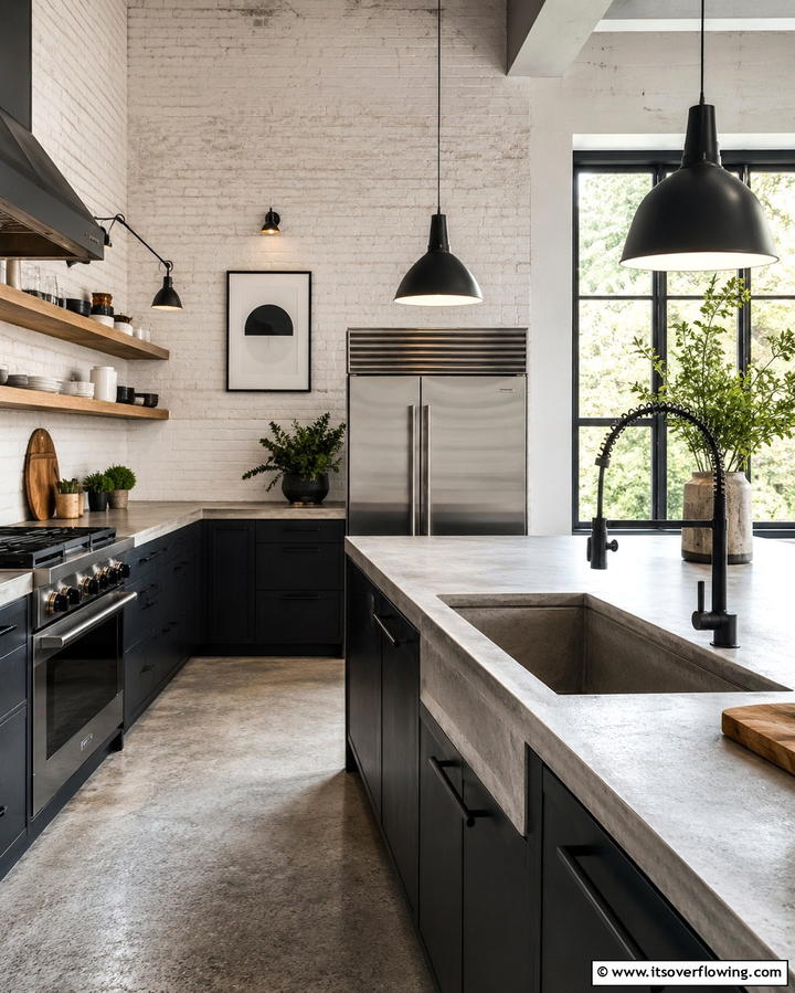 Matte Black Fixtures for Modern Sophistication - 25 Industrial Kitchen Ideas for a Modern Look