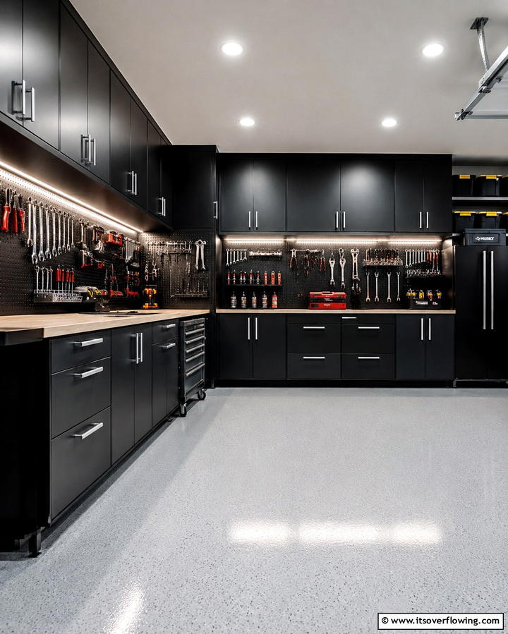 Matte Black Garage Cabinets - 25 Black Garage Ideas for a Sleek and Functional Space