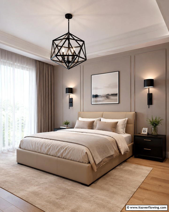 Matte Black Lighting Fixtures - 25 Matte Black Bedroom Ideas for a Sleek and Modern Look