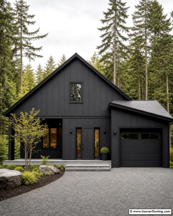 Matte Black Siding for a Subtle Look - 25 Black Siding House Ideas for a Bold and Modern Look