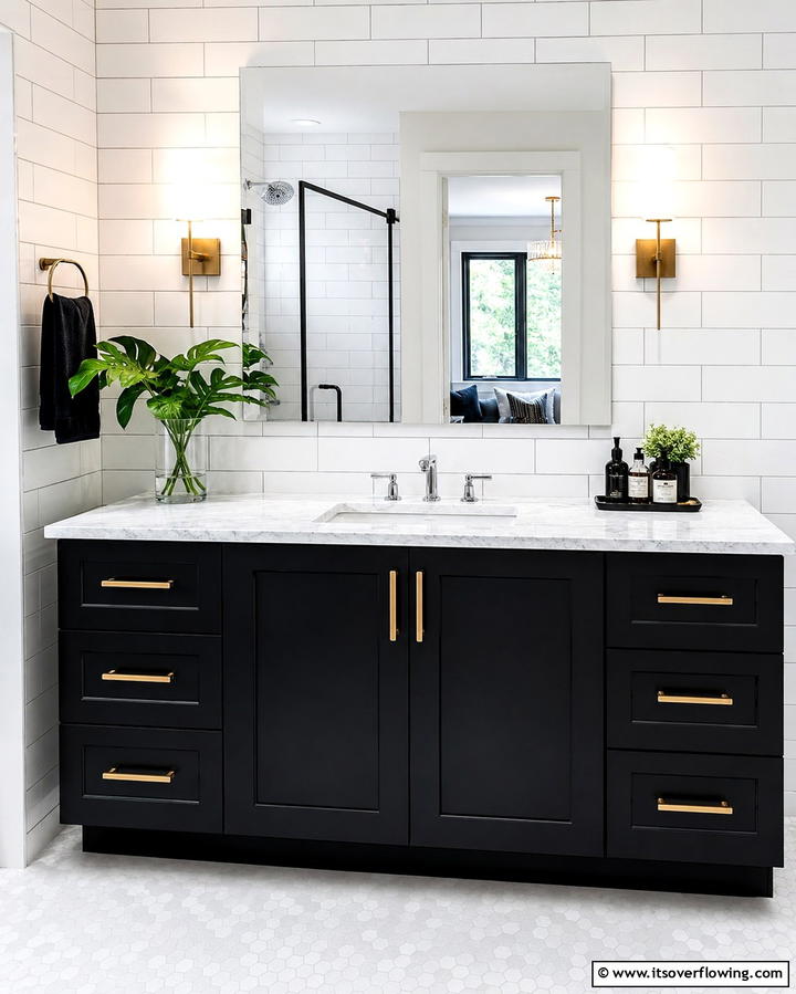 Matte Black Vanity for a Modern Touch - 25 Black Vanity Bathroom Ideas for a Sleek and Stylish Look