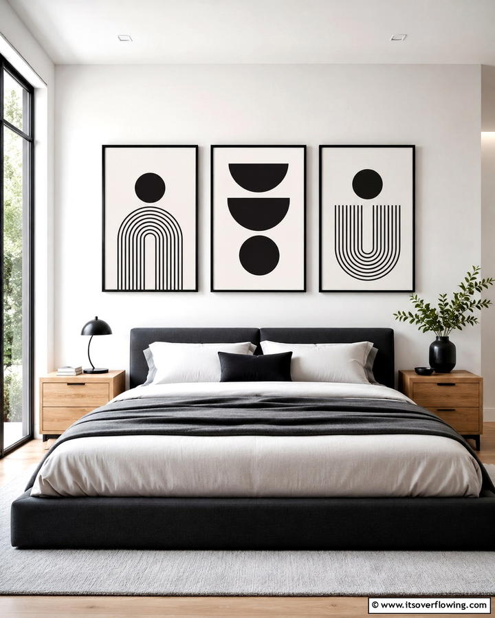 Matte Black Wall Art - 25 Matte Black Bedroom Ideas for a Sleek and Modern Look