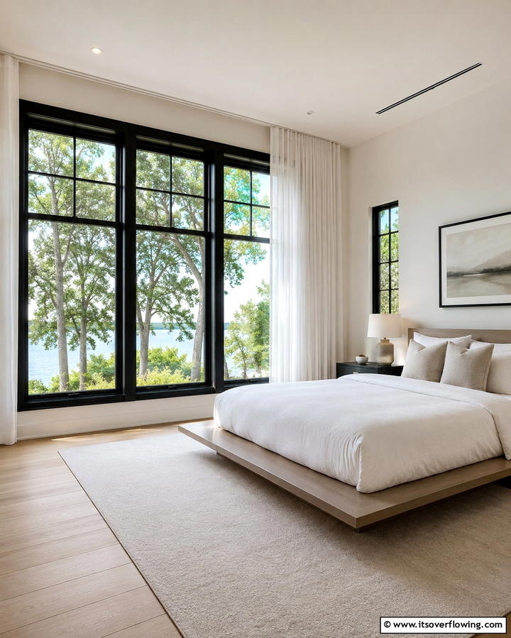 Matte Black Window Frames - 25 Matte Black Bedroom Ideas for a Sleek and Modern Look