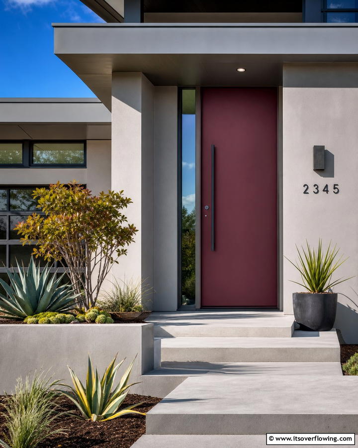 Matte Burgundy Door for Subtle Sophistication - 20 Elegant Burgundy Front Door Ideas for Your Home