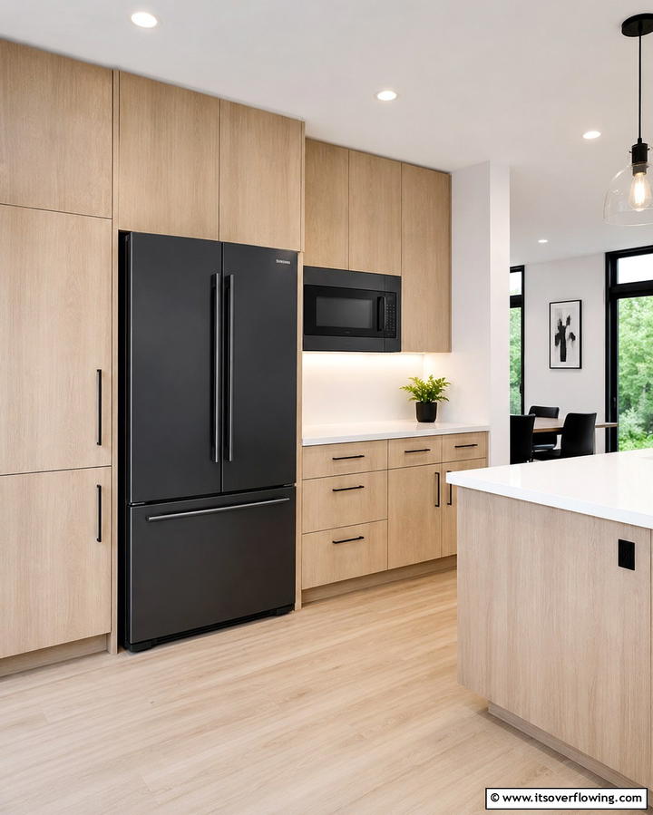 Matte Charcoal Appliances for a Modern Edge - 25 Stylish Kitchen With Colored Appliances Ideas
