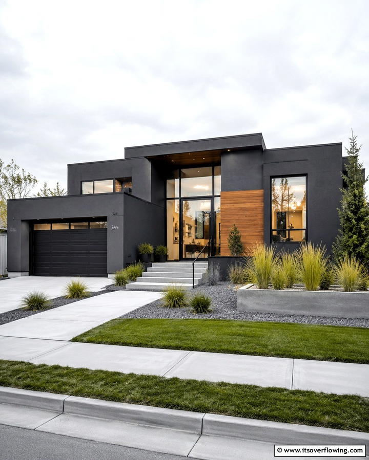 Matte Dark Grey for a Sleek Modern Finish - 25 Dark Grey House Exterior Ideas for a Bold Statement